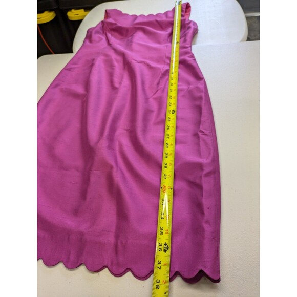 Laundry by Shelli Segal Silk Sheath Dress Pink Scallop Elegant Cocktail 12 - Picture 13 of 13